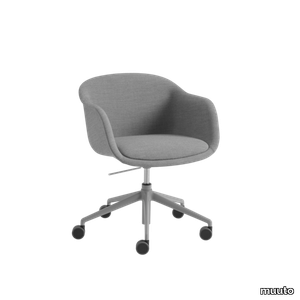 Fiber Conference Armchair Swivel Base w. Gas Lift, Castors and Tilt