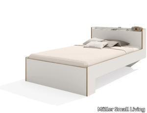 NOOK SINGLE BED - Wooden bed with storage headboard _ Müller Small Living