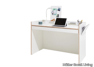 FLAI - Rectangular plywood writing desk with drawers _ Müller Small Living