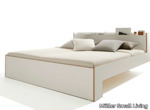 NOOK DOUBLE BED - Wooden double bed with storage headboard _ Müller Small Living