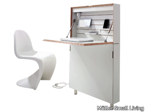 FLATMATE - Birch secretary desk with flap doors _ Müller Small Living