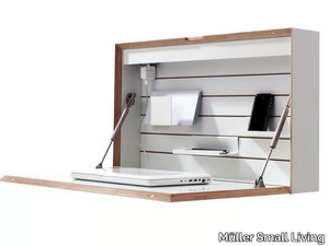 FLATBOX - Wooden secretary desk PC with flap doors _ Müller Small Living