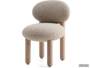 FLOCK CS2 - Upholstered fabric chair with wooden legs _ NOOM