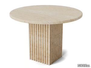 SOHO - Round travertine coffee table _ NORR11