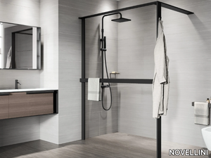 KUADRA HWS FRAME - Glass tempered and aluminium shower panel _ NOVELLINI