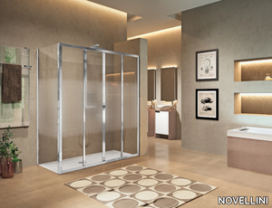 LUNES 2A - Corner shower cabin with sliding door _ NOVELLINI