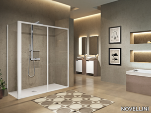 LUNES 2P - Corner shower cabin with sliding door _ NOVELLINI