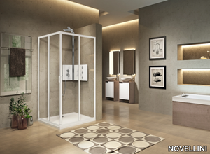 LUNES A - Corner shower cabin with sliding door _ NOVELLINI