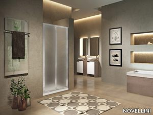 LUNES S - Niche shower cabin with folding door _ NOVELLINI