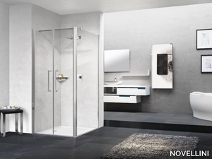 YOUNG 2B - Corner shower cabin with hinged door _ NOVELLINI