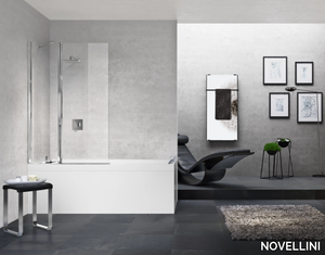 YOUNG 3V - Glass and aluminium bathtub wall panel _ NOVELLINI