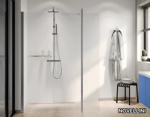 GIADA HF KIT EDGE - Aluminum and tempered glass shower panel _ NOVELLINI