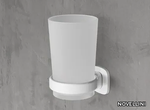 EDGE - Wall-mounted glass and metal toothbrush holder _ NOVELLINI