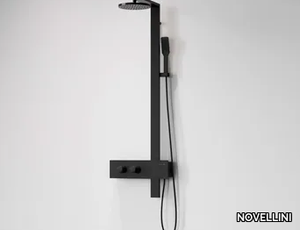 F - Wall-mounted aluminium shower panel with hand shower _ NOVELLINI