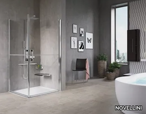 FREE 1 2G - Corner shower cabin with hinged door _ NOVELLINI