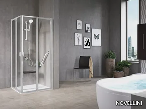 FREE 2 A (HIGH VERSION) - Corner shower cabin with folding door _ NOVELLINI