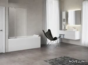 KUADRA 3V - Glass and aluminium bathtub wall panel _ NOVELLINI