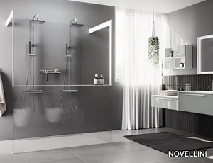 KUADRA HF FRAME - Aluminum and tempered glass shower panel _ NOVELLINI