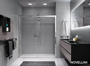 ROSE ROSSE 2M - Niche shower cabin with sliding door _ NOVELLINI