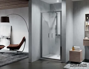 ZEPHYROS 2.0 2B - Niche glass and aluminium shower cabin with hinged door _ NOVELLINI