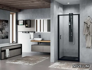 ZEPHYROS 2.0 G - Niche glass and aluminium shower cabin with hinged door _ NOVELLINI