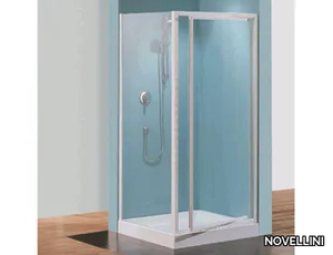 TRIS F - Corner shower cabin with pivot door _ NOVELLINI