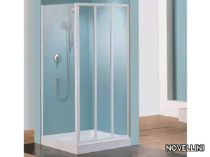 TRIS P - Corner shower cabin with sliding door _ NOVELLINI