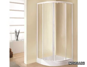 TRIS R - Corner semicircular shower cabin with sliding door _ NOVELLINI