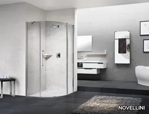 YOUNG R1 - Semicircular shower cabin with hinged door _ NOVELLINI