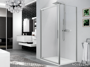 KUADRA 2.0 F - Corner shower cabin with hinged door _ NOVELLINI