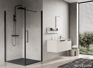 YOUNG PLUS G+F - Corner shower cabin with hinged door _ NOVELLINI