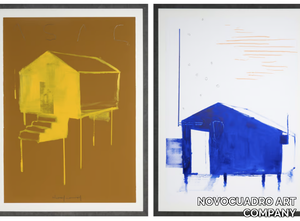 CASA AZUL X CASA AMARILLA - Paper Painting _ NOVOCUADRO ART COMPANY