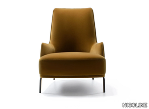 BEA HIGH - Fabric armchair with armrests _ NICOLINE