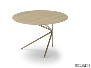 FLY - Round Satin brass coffee table _ NICOLINE