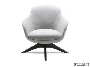 GHIRLA - Swivel fabric armchair with armrests _ NICOLINE