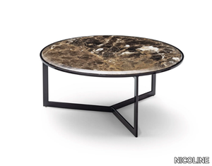 ROUND - Round marble coffee table _ NICOLINE