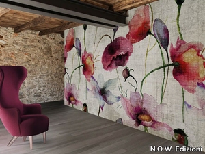 WATERCOLOR / POPPIES - Vinyl or fyber glass wallpaper _ N.O.W. Edizioni