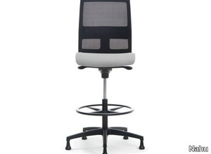 OMNIA - Height-adjustable office stool with footrest _ Nahu