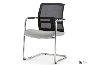 OMNIA WHITE 05 - Cantilever chair with armrests _ Nahu