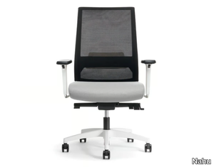 LOGICA WHITE 01 - Office chair with armrests with 5-Spoke base _ Nahu