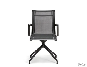 AALBORG AIR 04 BK - Swivel trestle-based mesh chair _ Nahu