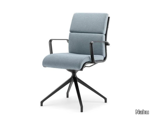 AALBORG SOFT 04 BK - Swivel trestle-based chair with armrests _ Nahu