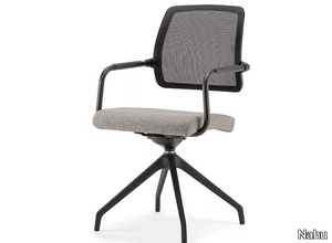 KOS AIR 05 BK - Trestle-based swivel chair with armrests _ Nahu