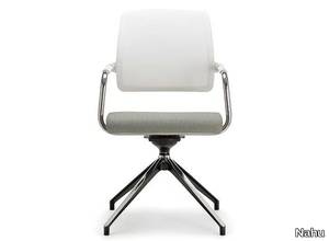 KOS WHITE AIR 04 - Swivel trestle-based chair with armrests _ Nahu