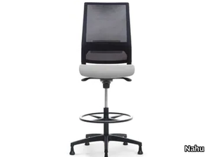 LOGICA - Swivel office stool with 5-Spoke base with footrest _ Nahu