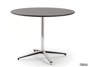 LOTO BISTROT - Round steel and wood table with 4-star base _ Nahu