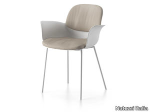 NANÀ - Chair with polyurethane and fabric shell and metal legs _ Natuzzi Italia