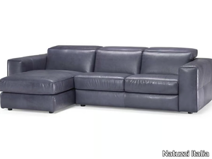 BRIO - Recliner leather sofa with electric motion with chaise longue _ Natuzzi Italia