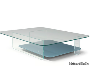 CAVA - Rectangular glass coffee table with integrated magazine rack _ Natuzzi Italia