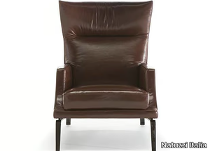 CLEMMIE - Bergere leather armchair with armrests _ Natuzzi Italia